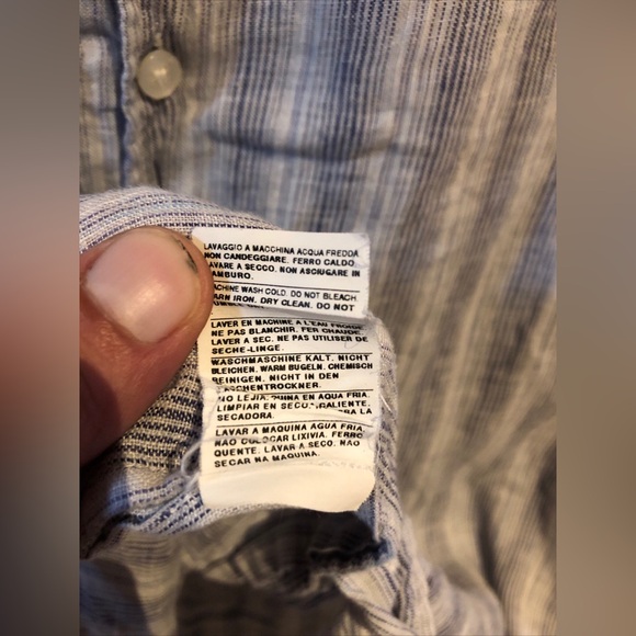 armani collezioni mens Long Sleeve Button Up shirt size L striped Authentic - Picture 7 of 9